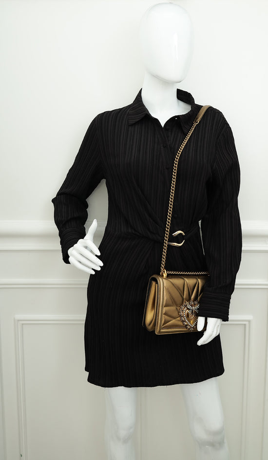 Dolce & Gabbana Bronze Devotion Flap Bag-Dolce & Gabbana-THE CLOSET