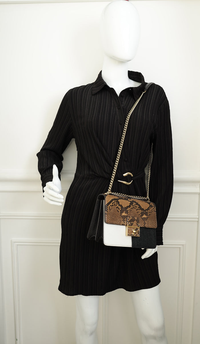 Dolce & Gabbana Tricolor Rosalia Python Lizard Flap Chain Bag