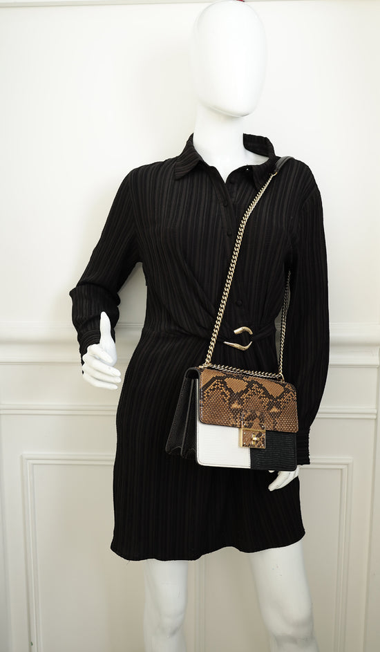 Dolce & Gabbana Tricolor Rosalia Python Lizard Flap Chain Bag