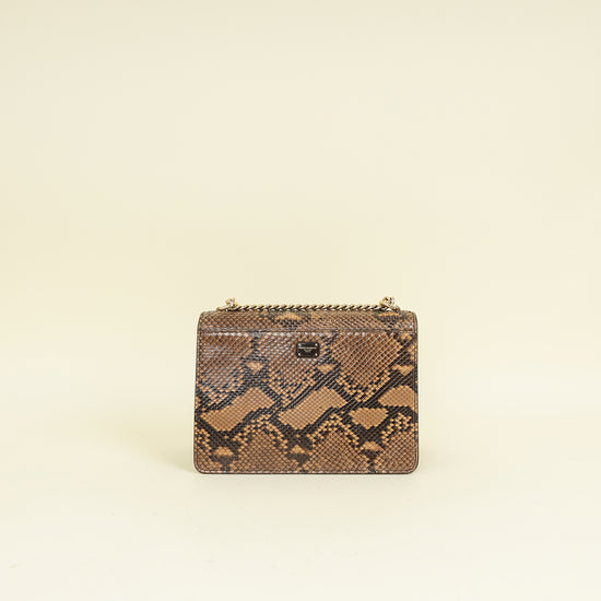 Dolce & Gabbana Tricolor Rosalia Python Lizard Flap Chain Bag