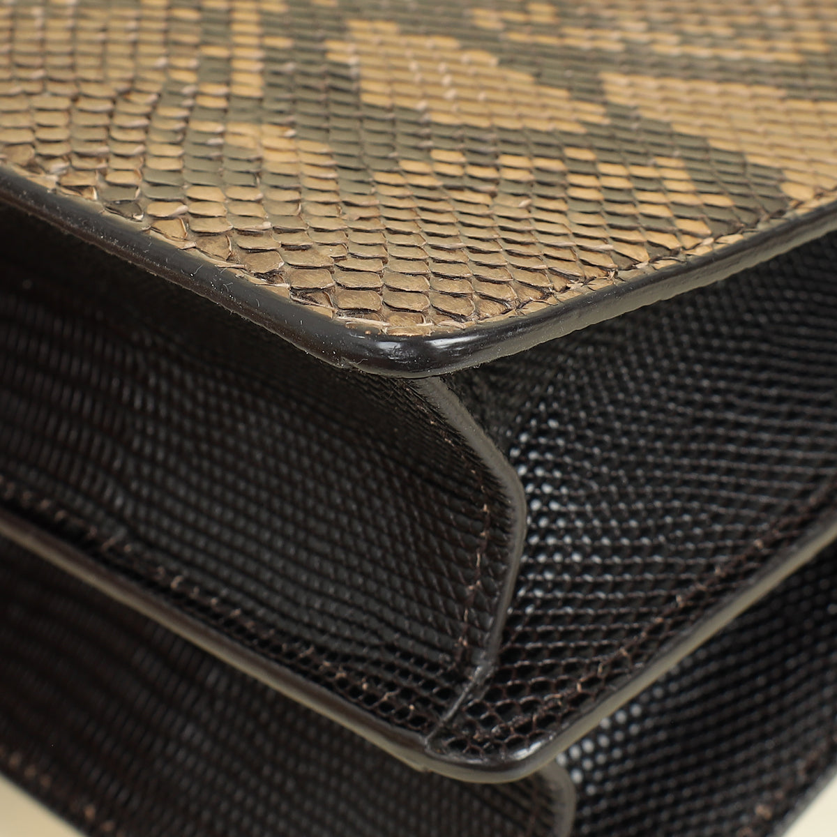 Dolce & Gabbana Tricolor Rosalia Python Lizard Flap Chain Bag