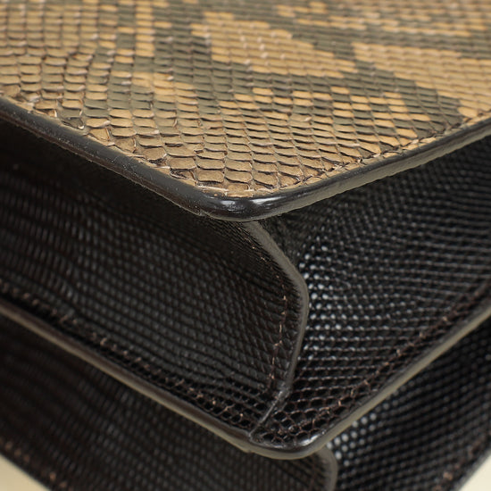 Dolce & Gabbana Tricolor Rosalia Python Lizard Flap Chain Bag