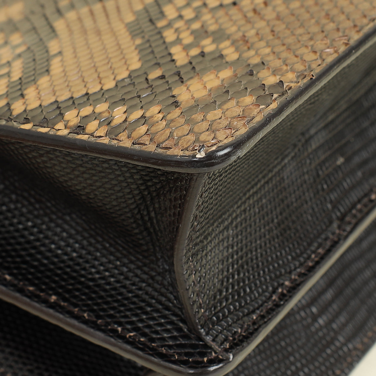 Dolce & Gabbana Tricolor Rosalia Python Lizard Flap Chain Bag