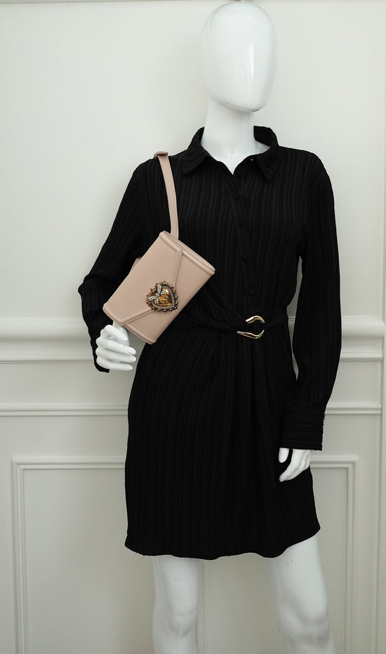 Dolce & Gabbana Pale Pink Devotion Belt Bag-Dolce & Gabbana-THE CLOSET