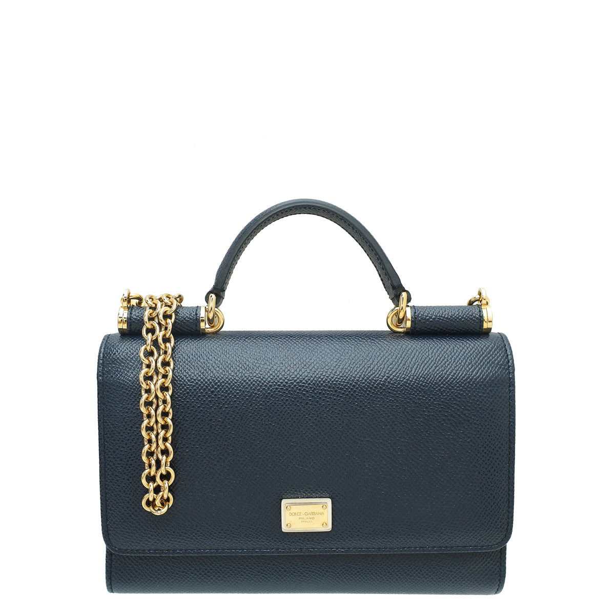 Dolce & Gabbana Indigo Blue Dauphine Smart Gloss Chain Bag-Dolce & Gabbana-THE CLOSET