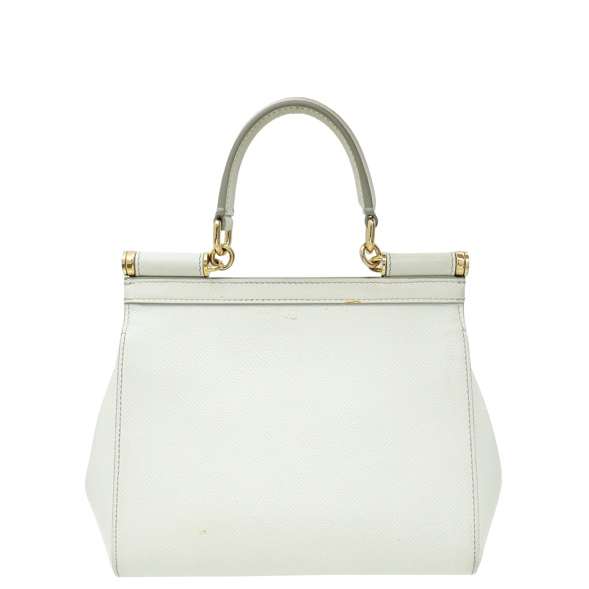 Dolce & Gabbana White Dauphine Sicily Small Flap Bag