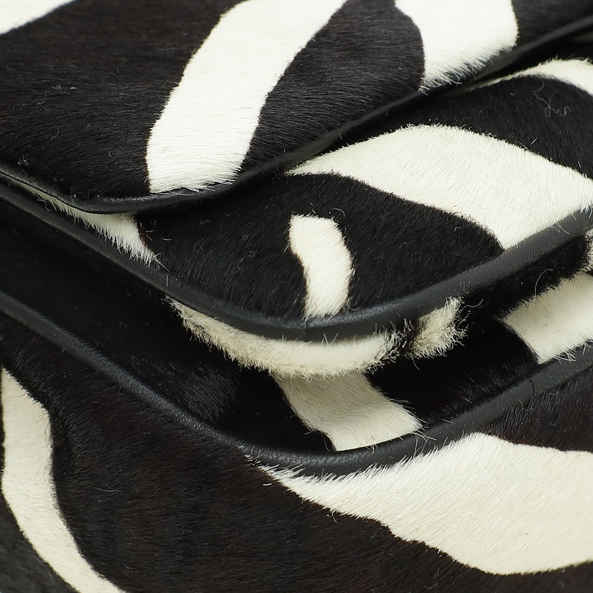 Dolce & Gabbana Bicolor Zebra Print Pony Hair Miss Charles Bag