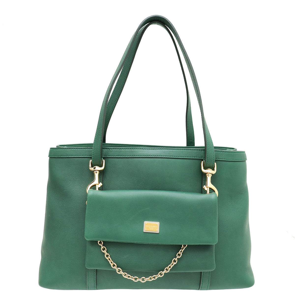 Dolce & Gabbana Dark Green Front Pocket Tote Bag-Dolce & Gabbana-THE CLOSET