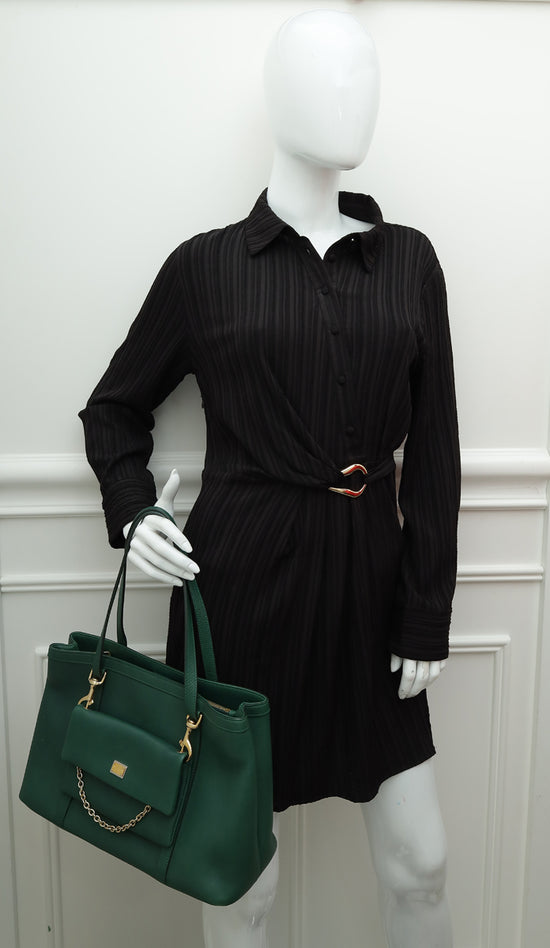 Dolce & Gabbana Dark Green Front Pocket Tote Bag