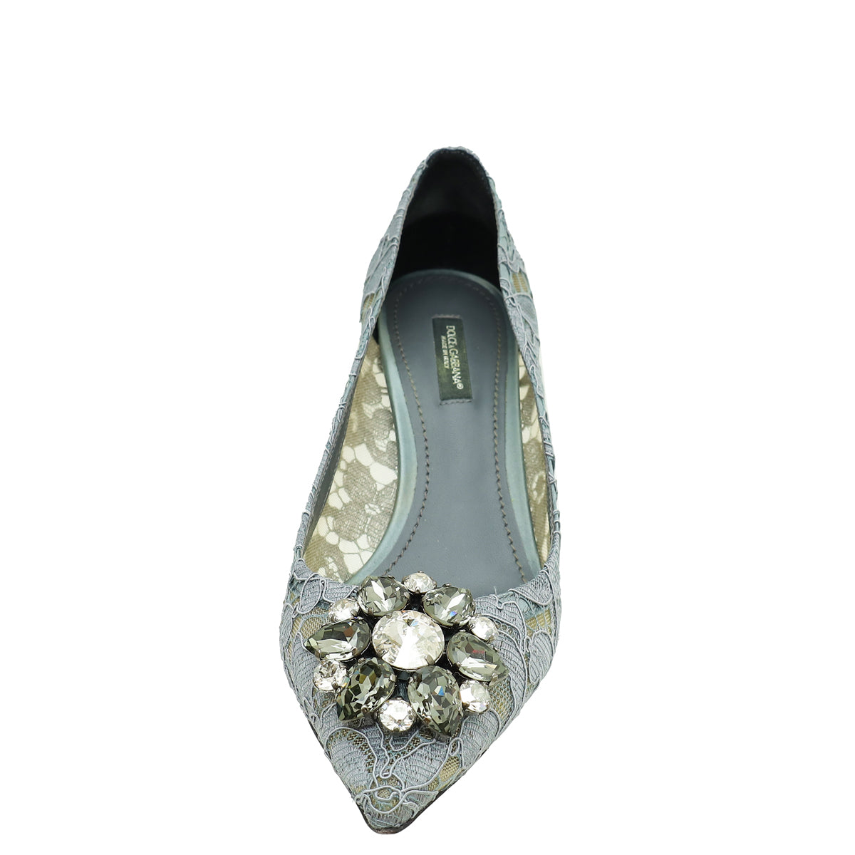 Dolce & Gabbana Gray Lace Bellucci Pump 37-Dolce & Gabbana-THE CLOSET