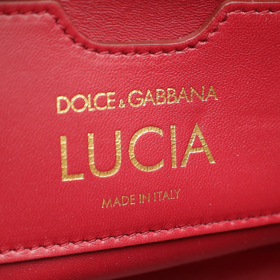 Dolce & Gabbana Bicolor Python Lucia Top Handle Bag