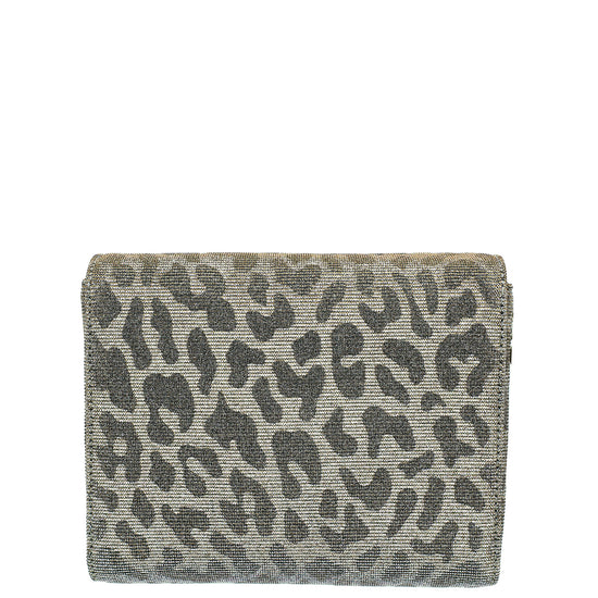 Dolce & Gabbana Metallic Silver DG Millennials Leopard-Print Mini Crossbody Bag