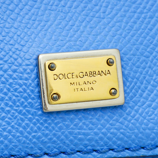 Dolce & Gabbana Blue Dauphine Sicily Small Flap Bag