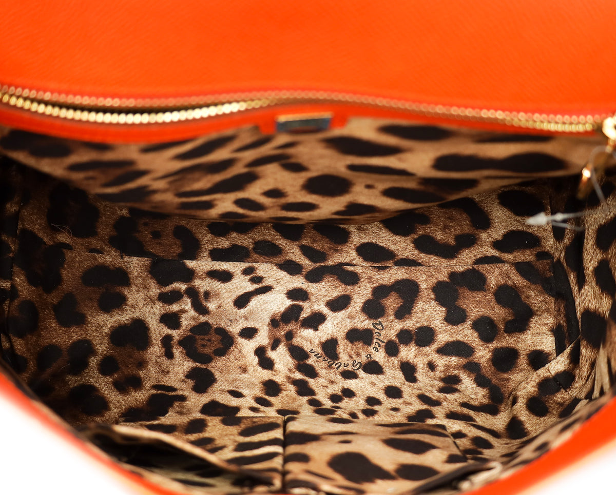 Dolce & Gabbana Orange Dauphine Sicily Large Bag