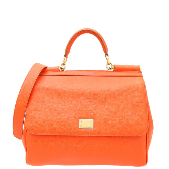 Dolce & Gabbana Orange Dauphine Sicily Large Bag