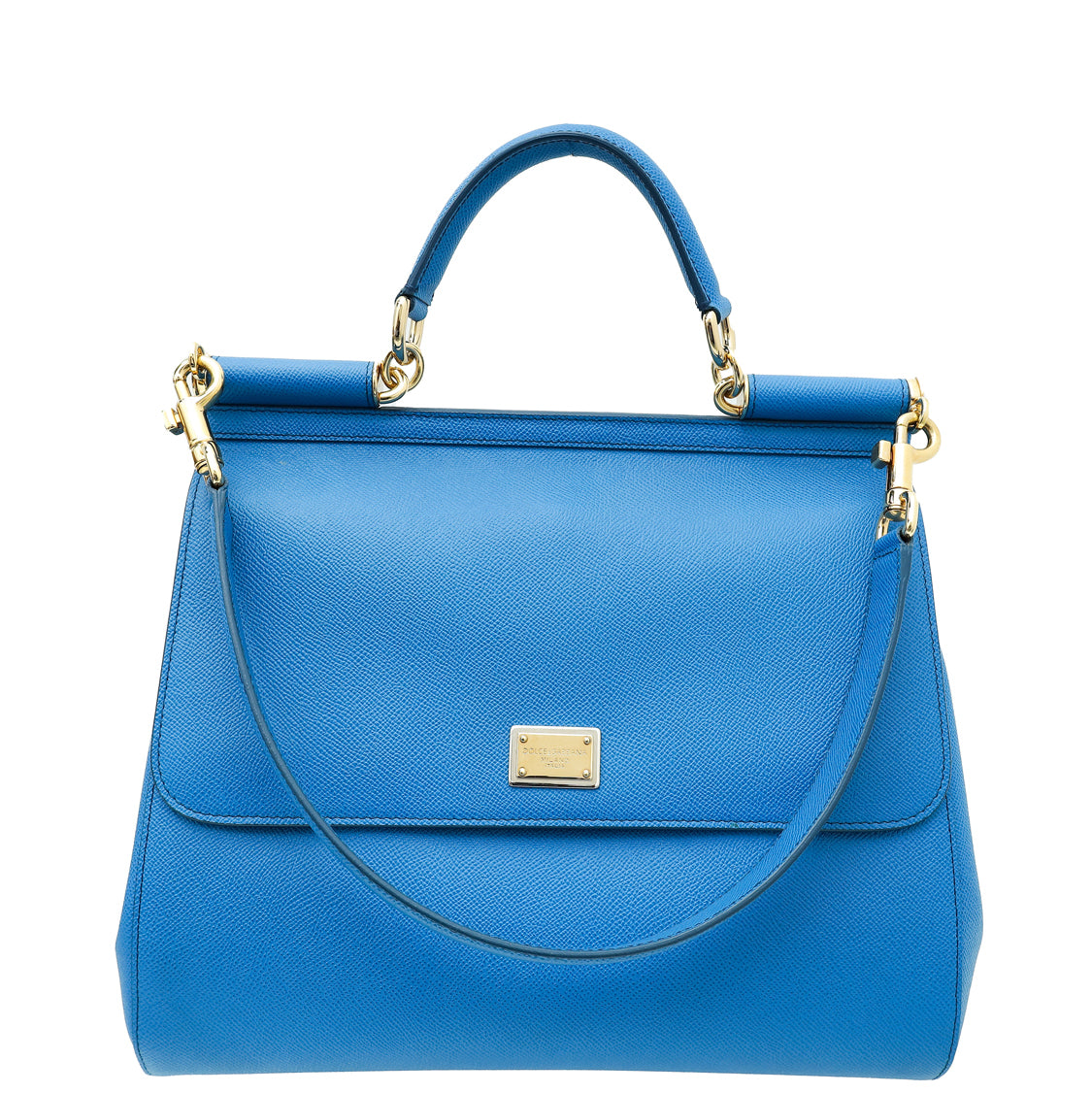 Dolce & Gabbana Azur Blue Sicily Dauphine Large Flap Bag