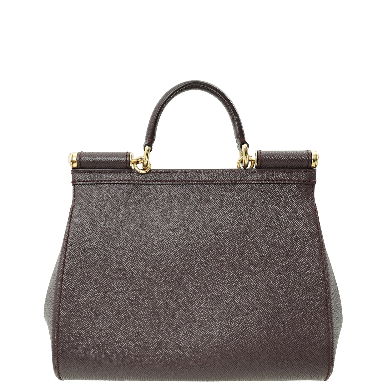 Dolce & Gabbana Burgundy Sicily Dauphine Medium Bag-Dolce & Gabbana-THE CLOSET