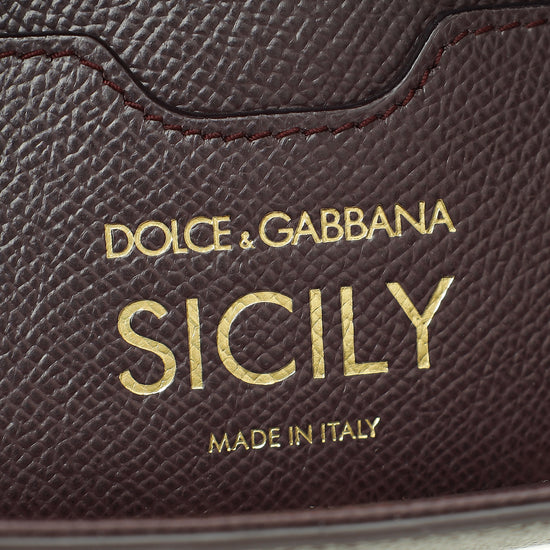 Dolce & Gabbana Burgundy Sicily Dauphine Medium Bag