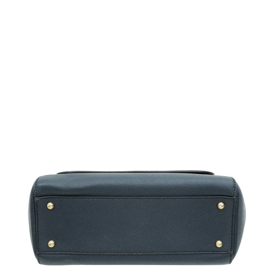 Dolce & Gabbana Navy Blue Dauphine Sicily Medium Bag