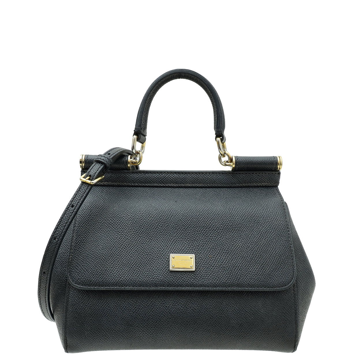 Dolce & Gabbana Black Dauphine Sicily Small Bag