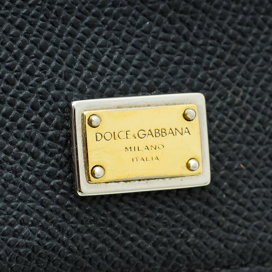 Dolce & Gabbana Black Dauphine Sicily Small Bag