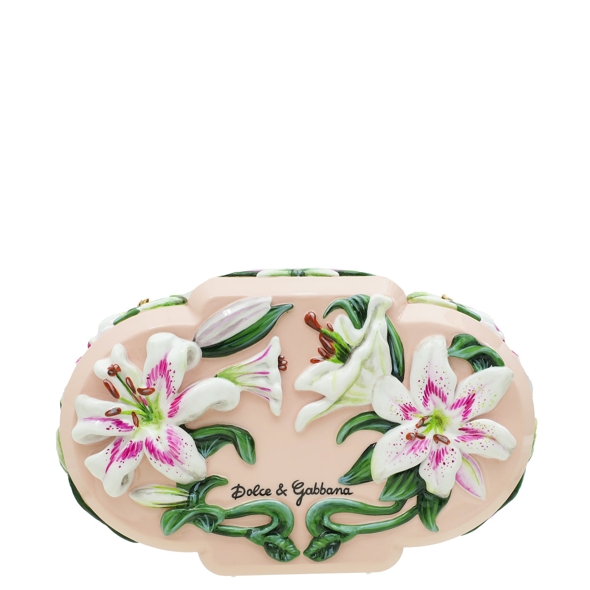 Dolce & Gabbana Multicolor Lilies Hand Painted Embellished Clutch-Dolce & Gabbana-THE CLOSET