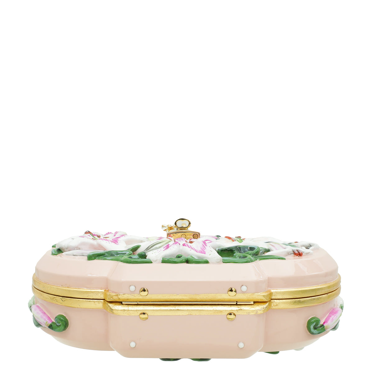 Dolce & Gabbana Multicolor Lilies Hand Painted Embellished Clutch