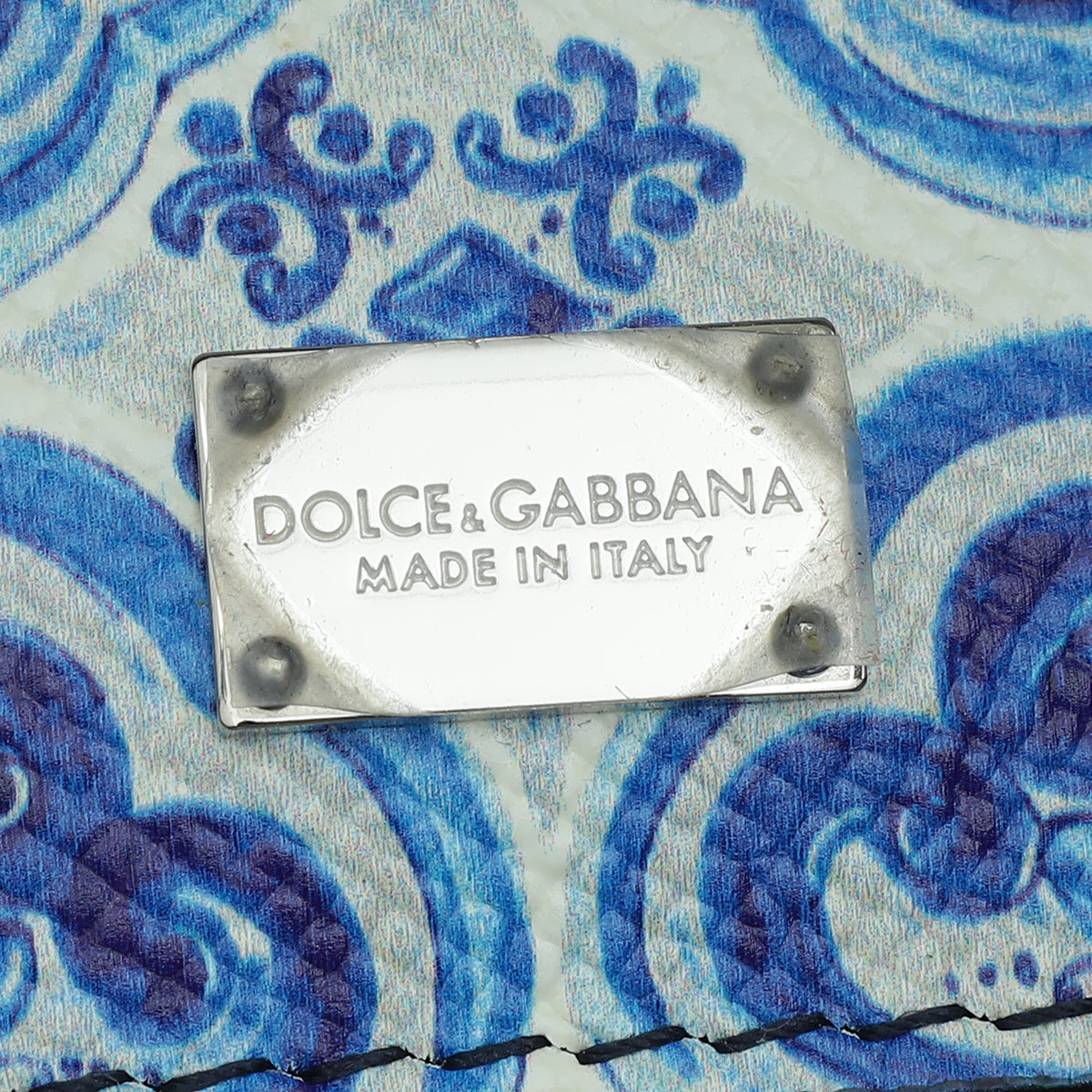 Dolce & Gabbana Bicolor Sicily Majolica Print Medium Bag