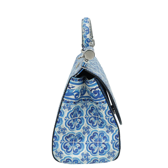 Dolce & Gabbana Bicolor Sicily Majolica Print Medium Bag