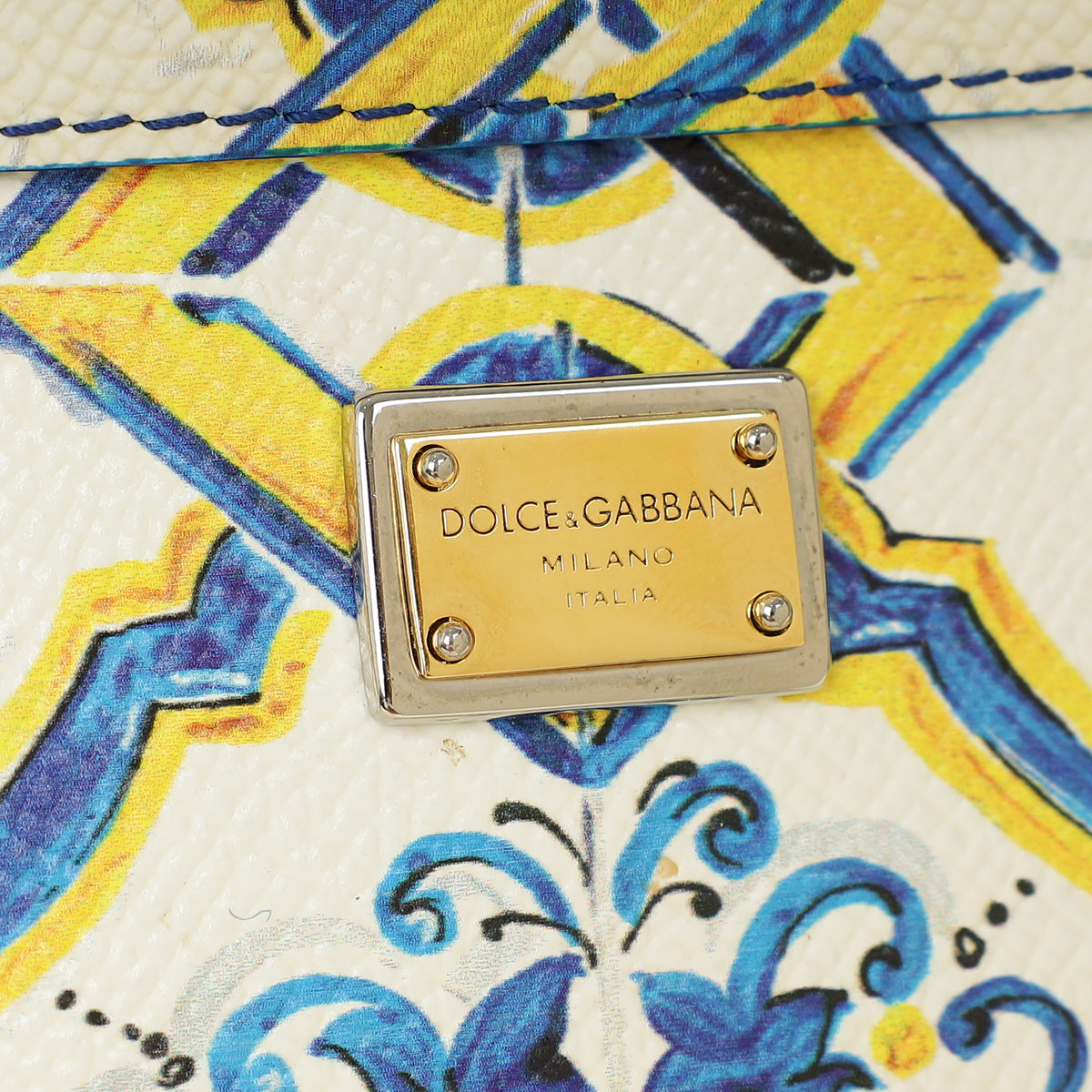 Dolce & Gabbana Multicolor Majolica Print Sicily Small Bag
