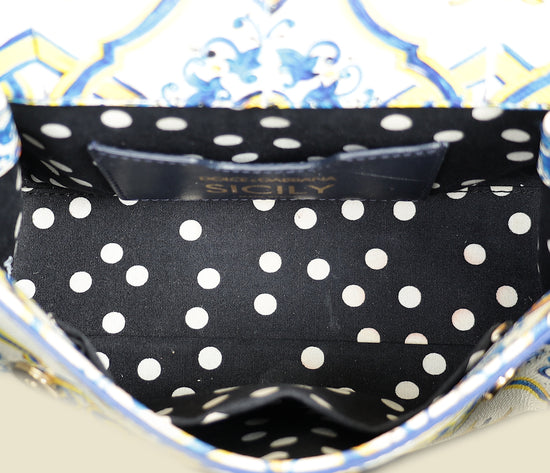 Dolce & Gabbana Multicolor Majolica Print Sicily Small Bag