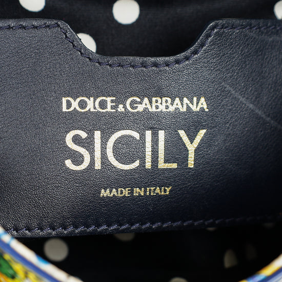 Dolce & Gabbana Multicolor Majolica Print Sicily Small Bag