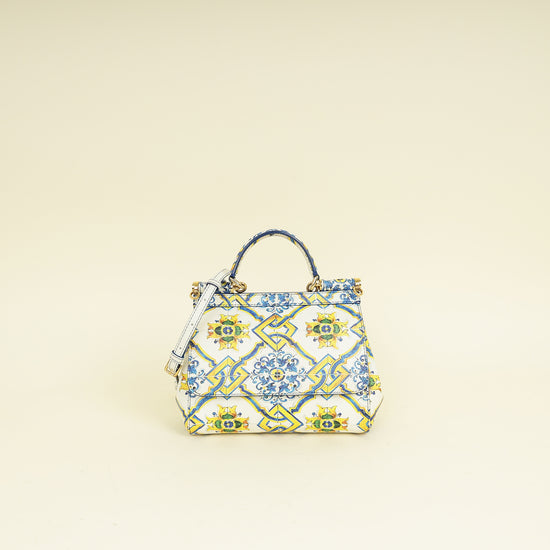 Dolce & Gabbana Multicolor Majolica Print Sicily Small Bag