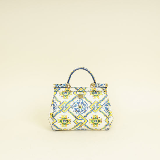 Dolce & Gabbana Multicolor Majolica Print Sicily Small Bag