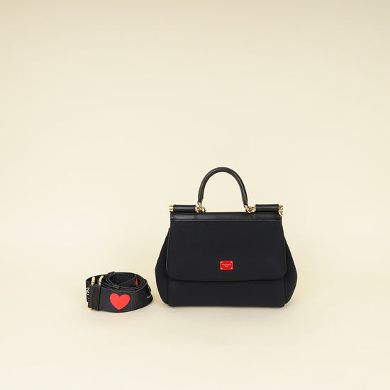 Dolce & Gabbana Black Neoprene Sicily Small Bag-Dolce & Gabbana-THE CLOSET