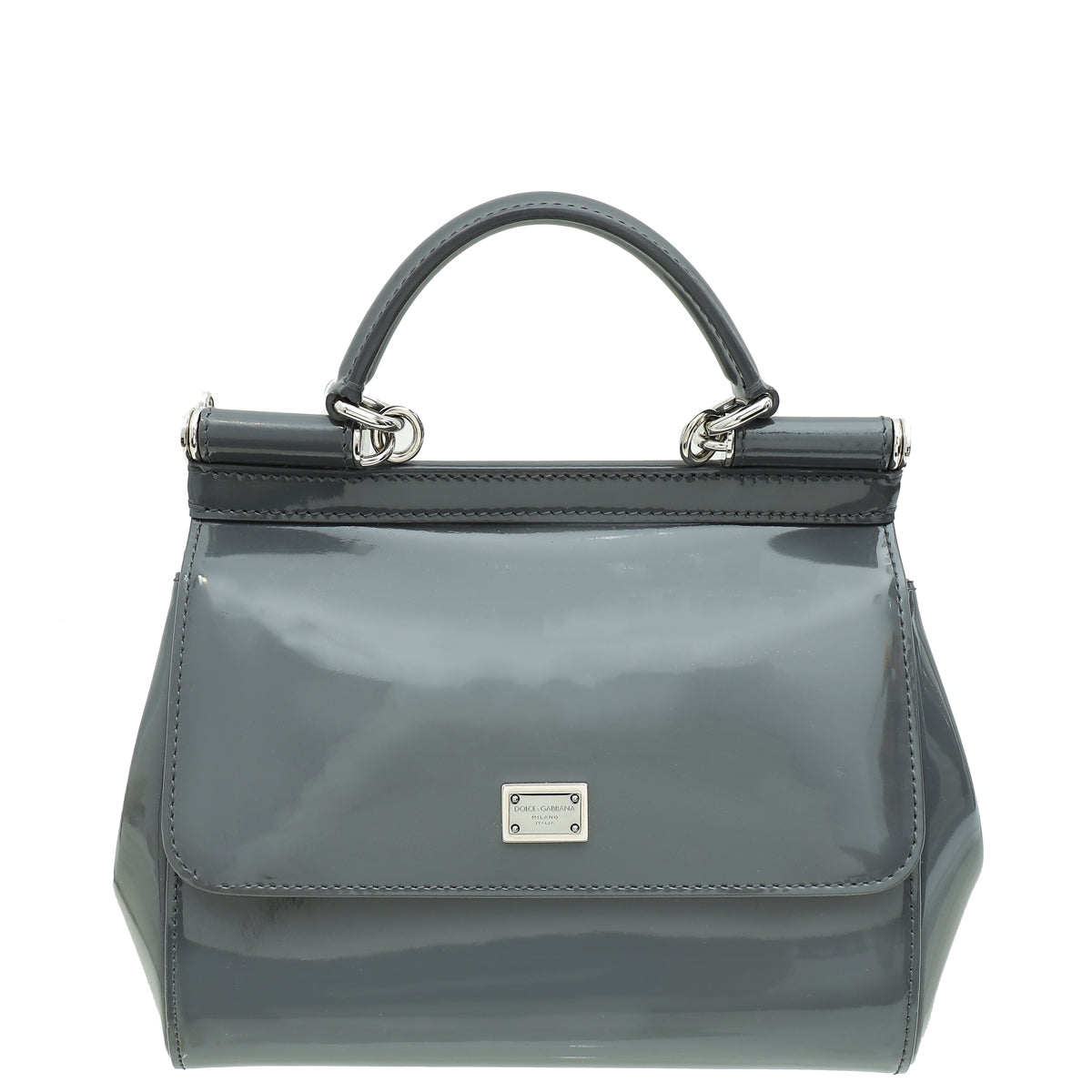 Dolce & Gabbana Grey Sicily Top-Handle Small Bag-Dolce & Gabbana-THE CLOSET