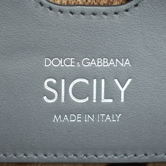 Dolce & Gabbana Grey Sicily Top-Handle Small Bag