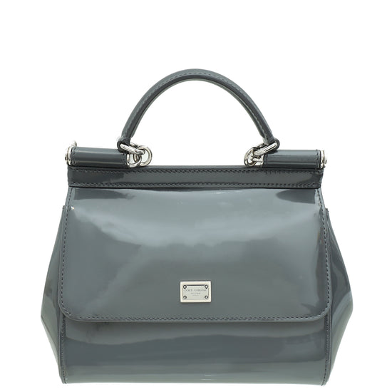 Dolce & Gabbana Grey Sicily Top-Handle Small Bag