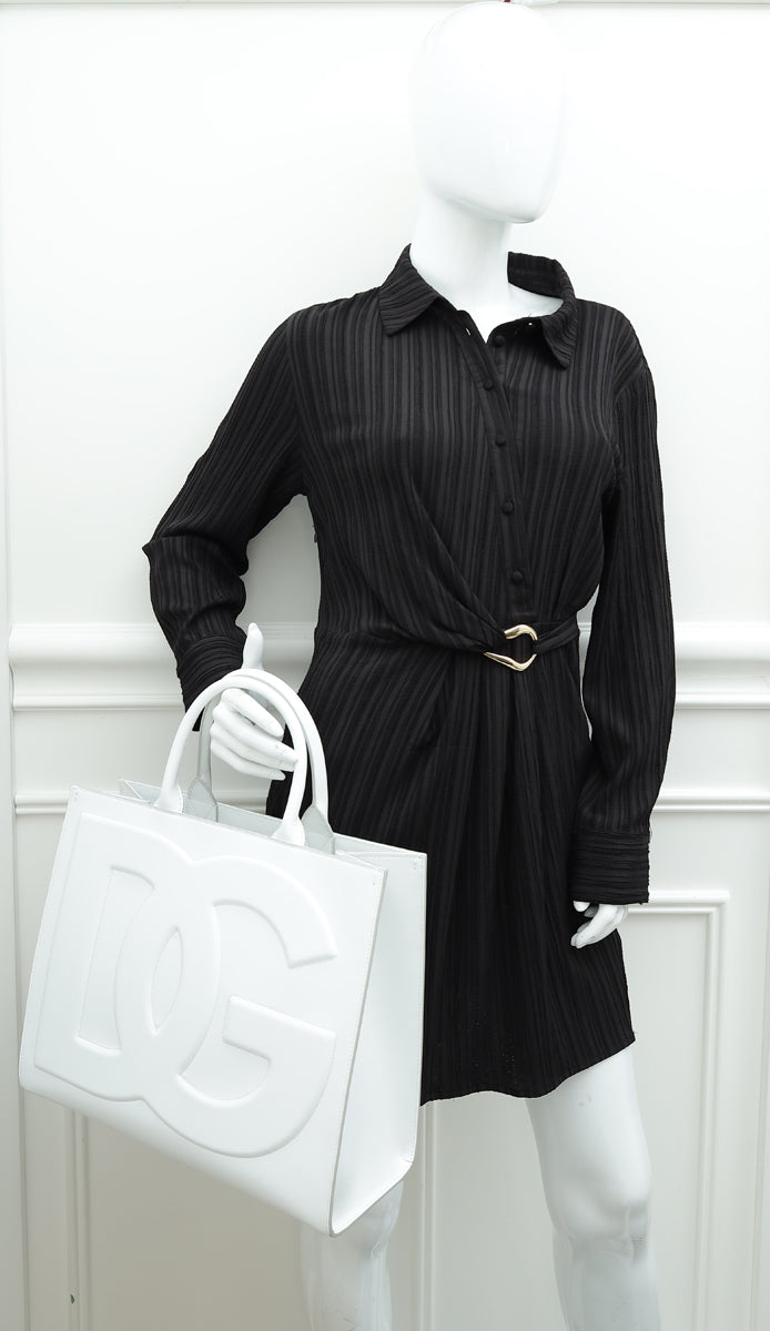 Dolce & Gabbana White Daily Logo Medium Tote Bag