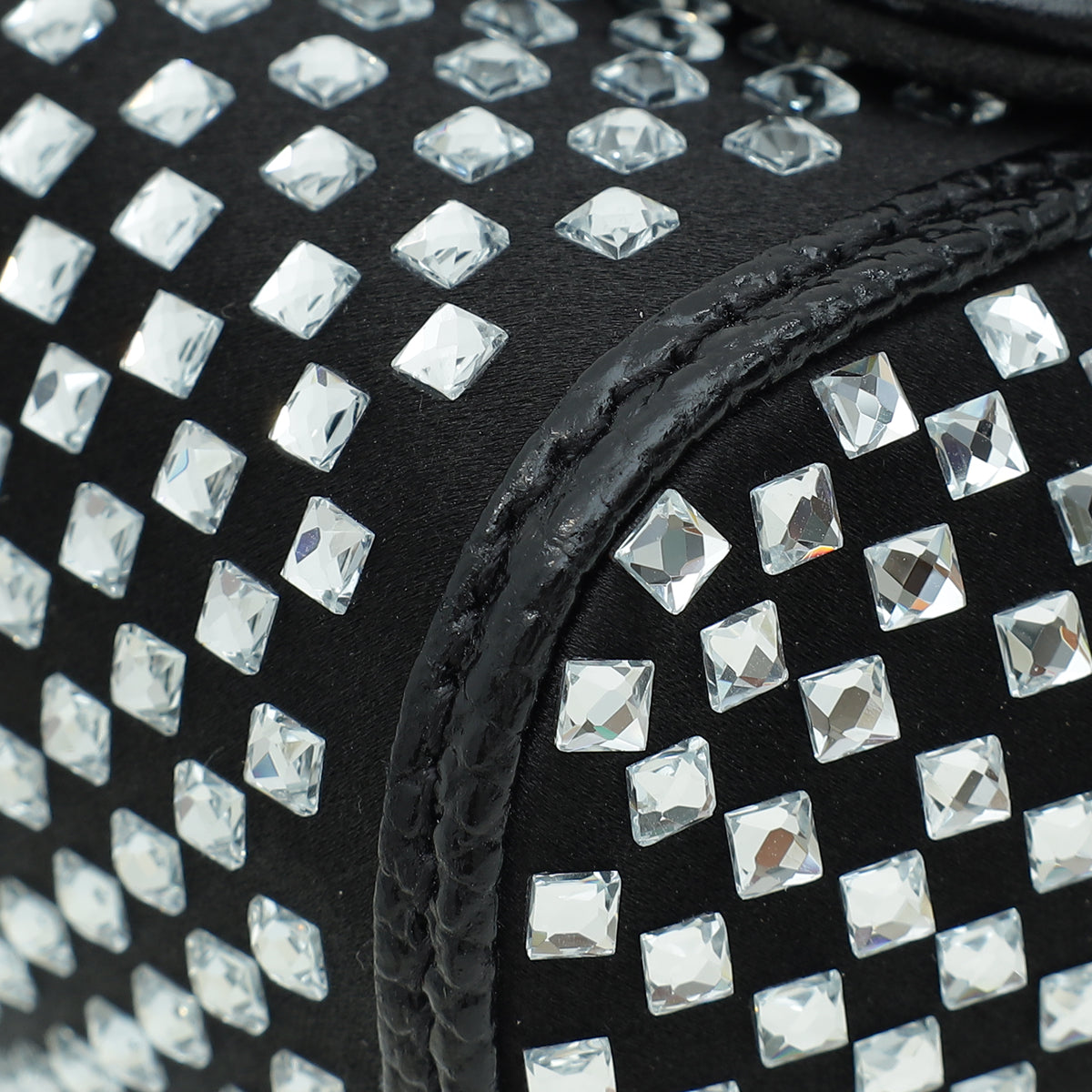 Dolce & Gabbana Black Sicily Crystal Embellished Top Handle Small Bag