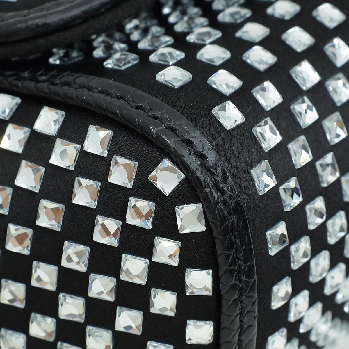 Dolce & Gabbana Black Sicily Crystal Embellished Top Handle Small Bag