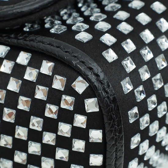 Load image into Gallery viewer, Dolce &amp;amp; Gabbana Black Sicily Crystal Embellished Top Handle Small Bag

