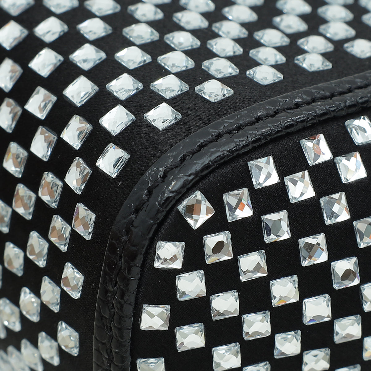Dolce & Gabbana Black Sicily Crystal Embellished Top Handle Small Bag