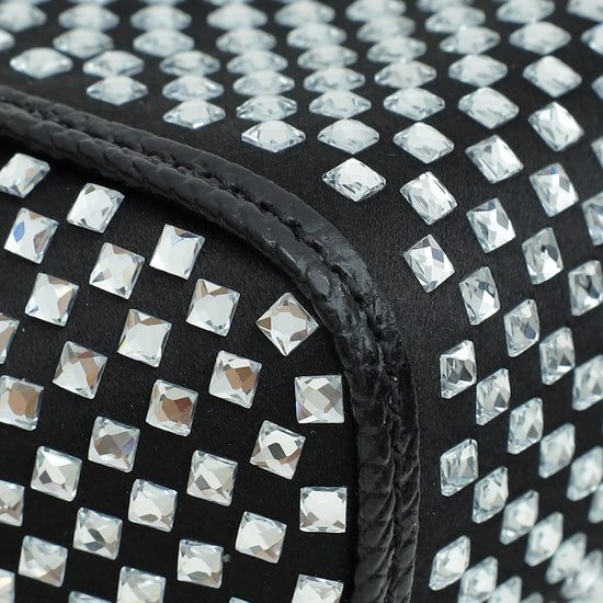 Load image into Gallery viewer, Dolce &amp;amp; Gabbana Black Sicily Crystal Embellished Top Handle Small Bag
