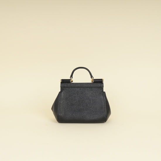 Dolce & Gabbana Black Dauphine Sicily Micro Bag-Dolce & Gabbana-THE CLOSET