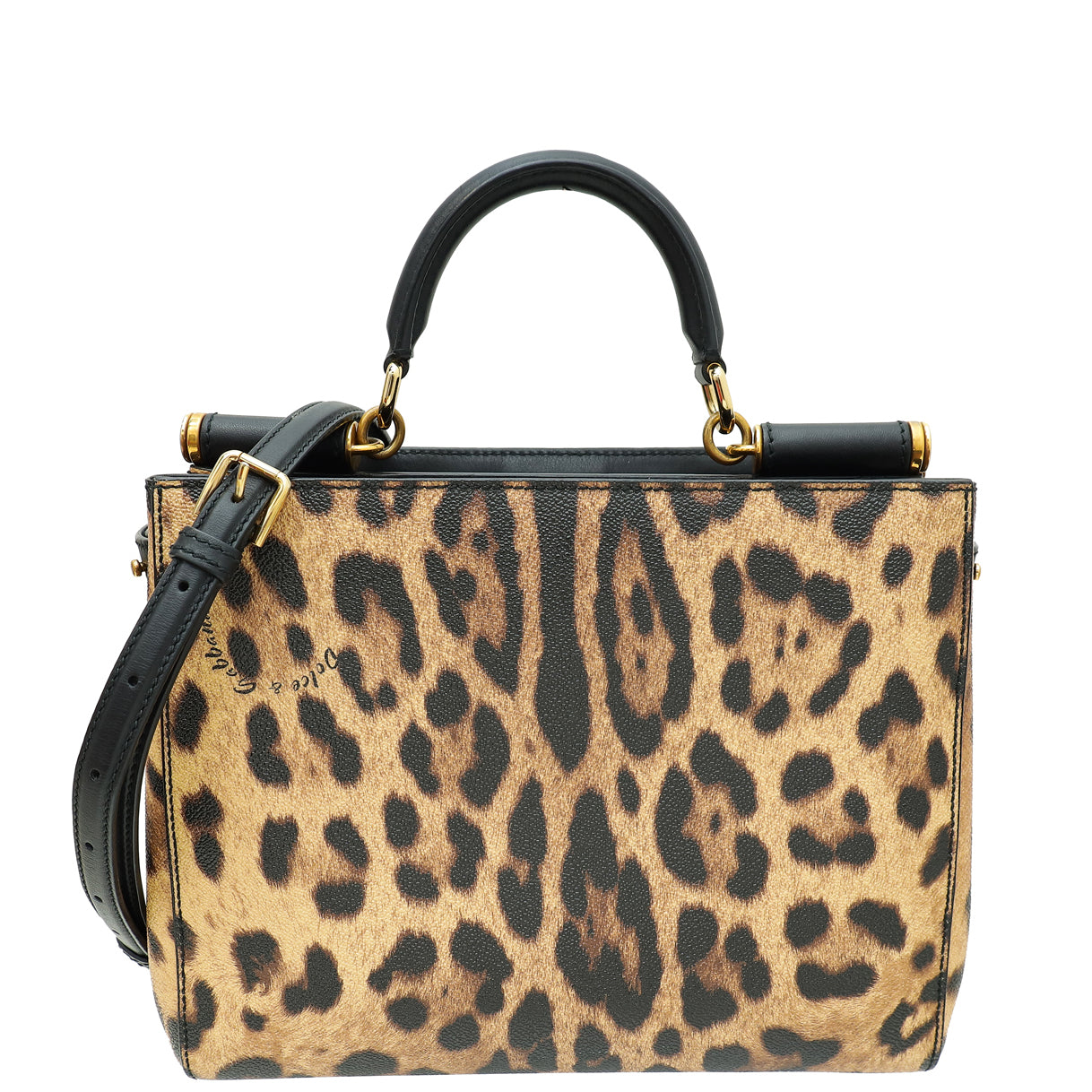 Dolce & Gabbana Bicolor Leopard Print Sicily Shopper Medium Bag-Dolce & Gabbana-THE CLOSET
