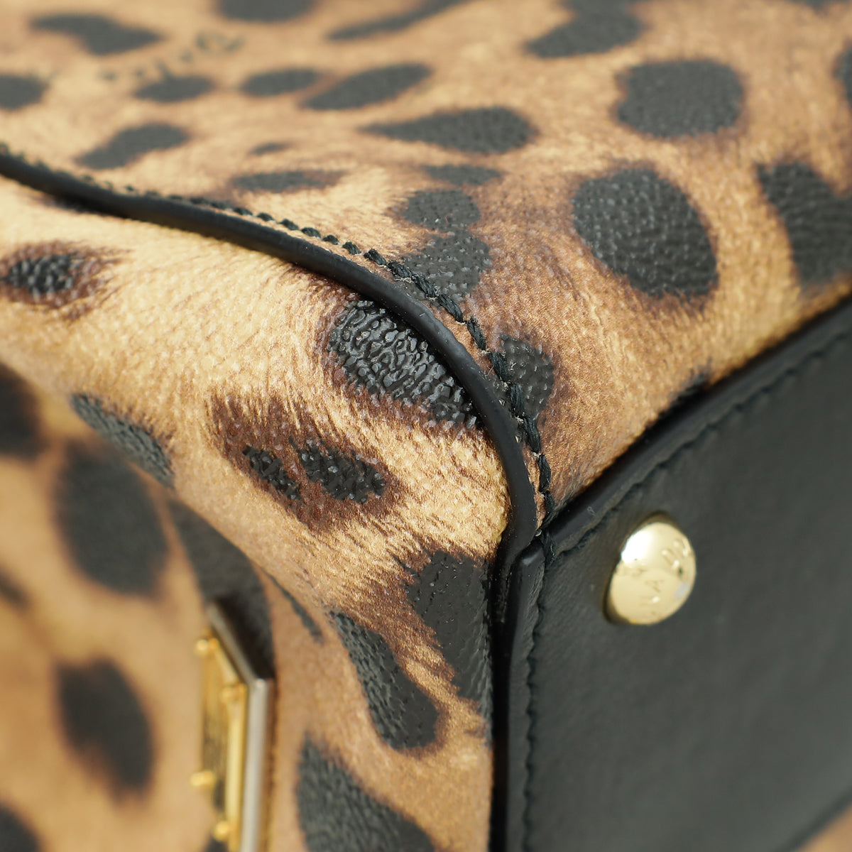 Dolce & Gabbana Bicolor Leopard Print Sicily Shopper Medium Bag