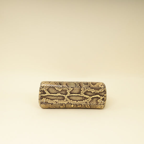 Dolce & Gabbana Beige Python Sicily Shopper Bag-Dolce & Gabbana-THE CLOSET