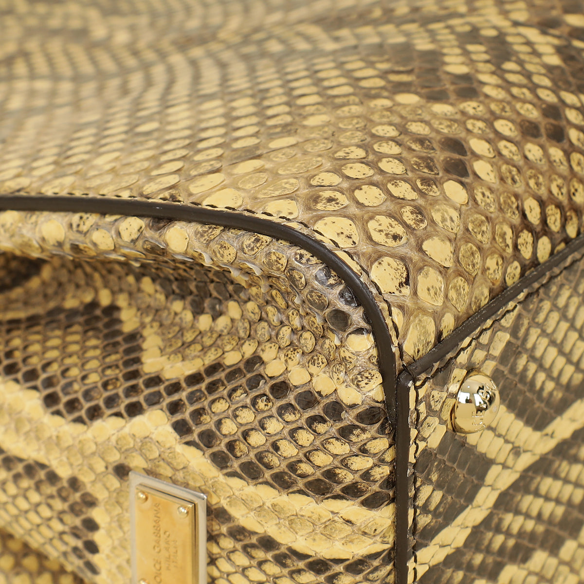 Dolce & Gabbana Beige Python Sicily Shopper Bag-Dolce & Gabbana-THE CLOSET