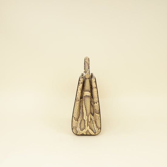 Dolce & Gabbana Beige Python Sicily Shopper Bag-Dolce & Gabbana-THE CLOSET